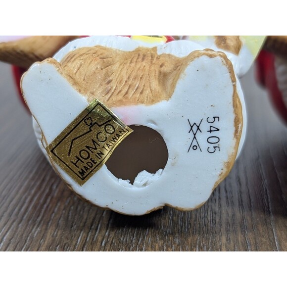 VTG HOMCO Christmas Santa Mice Ceramic Figurines SET OF 3 #5405 Present Bag Tree - Picture 14 of 14